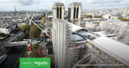 A legmodernebb energiamenedzsment megoldásokkal és a Schneider Electric segítségével épül újjá a Notre-Dame