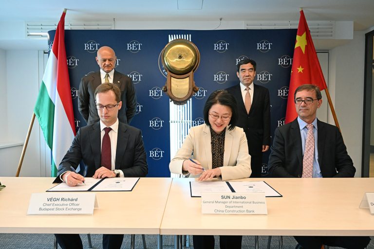 Egyetértési megállapodást írt alá a Budapesti Értéktőzsde és a China Construction Bank