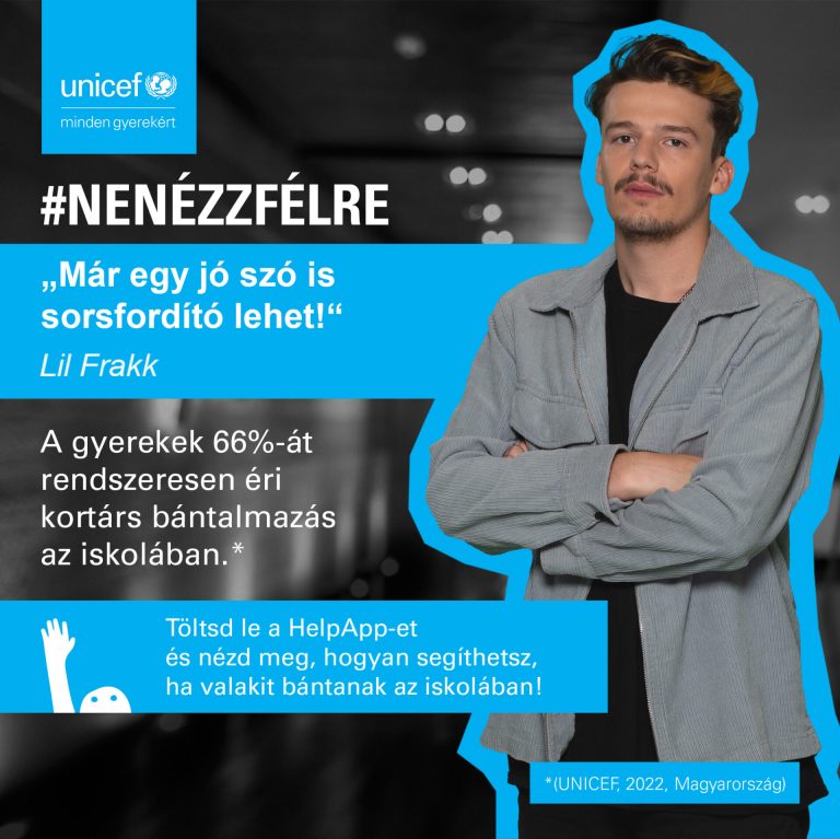 Ismert zenészek hangján szólítja meg az UNICEF Magyarország az iskolai bántalmazás kortárs szemtanúit