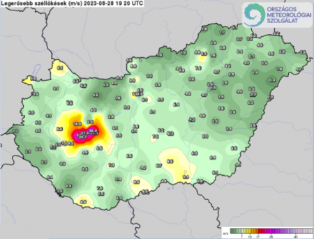 Széllökés rekord (2023.08.28.)