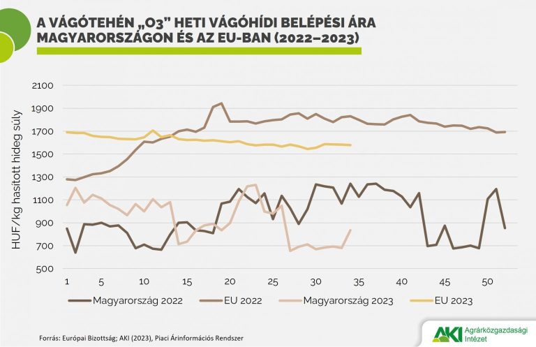 A fiatal bika termelői ára nem változott, a vágóüszőé és -tehéné csökkent