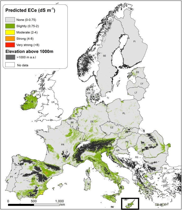 Magyar kutatók közreműködésével készült el az európai talajok sótartalomtérképe